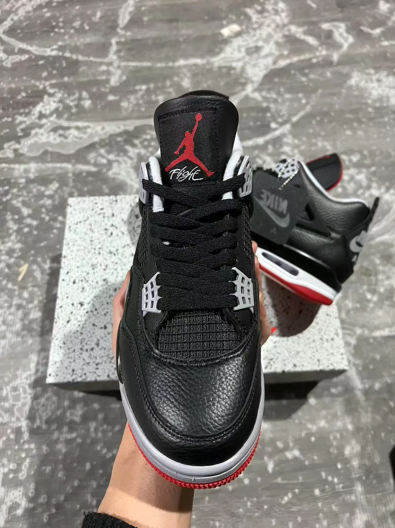 Nike Air Jordan 4 Noir Rouge Gris Chaussures de basket 3