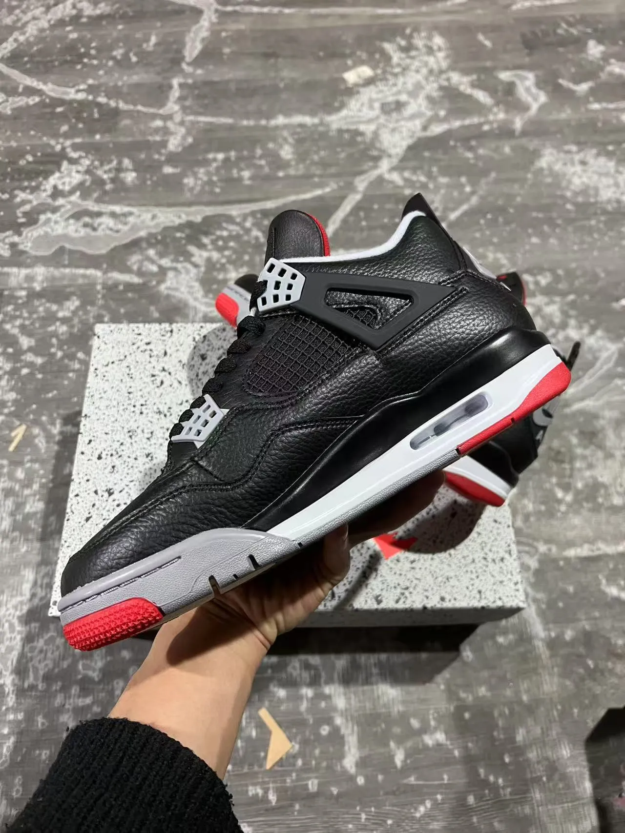 Nike Air Jordan 4 Noir Rouge Gris Chaussures de basket 5