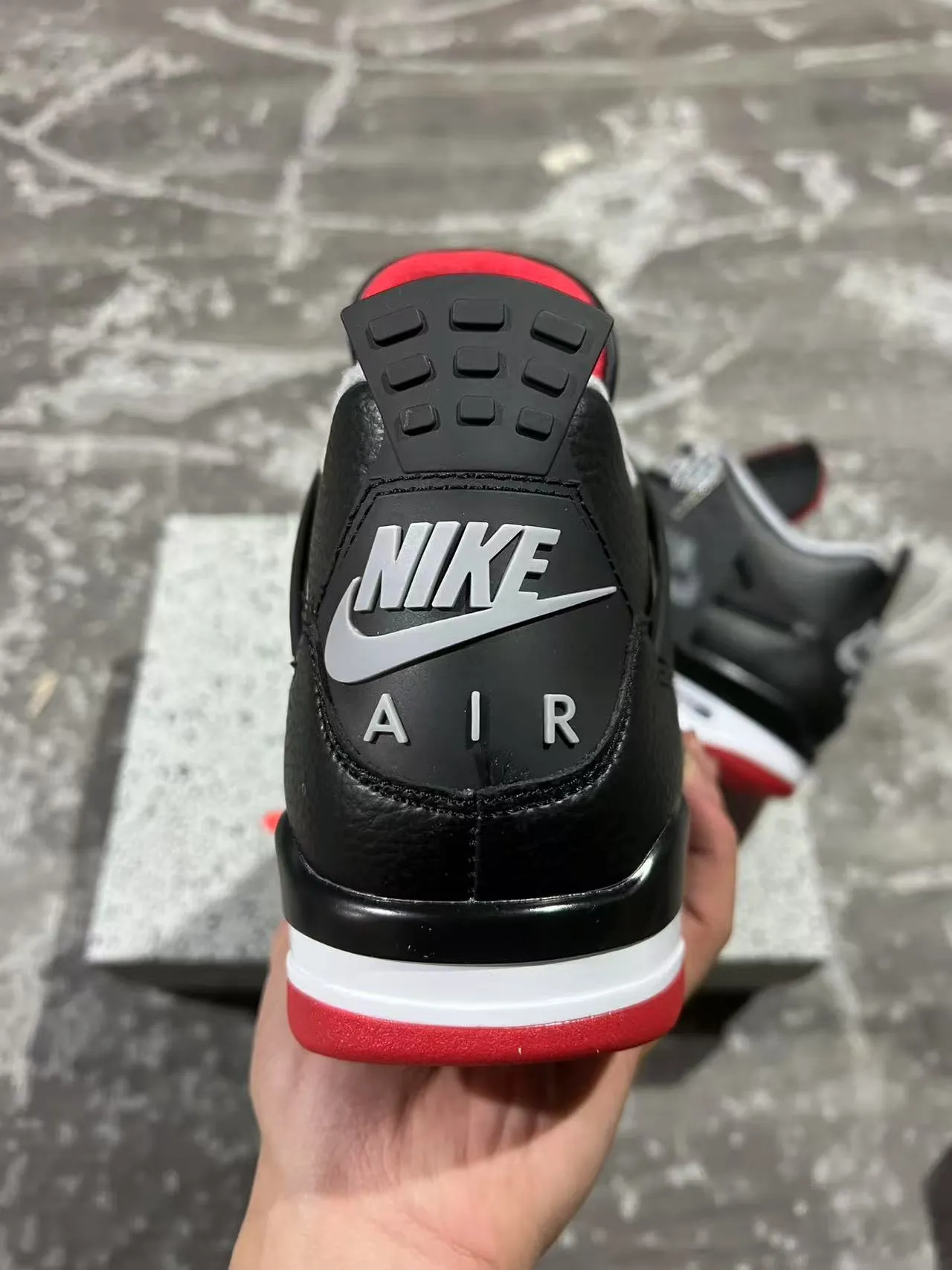Nike Air Jordan 4 Noir Rouge Gris Chaussures de basket 8