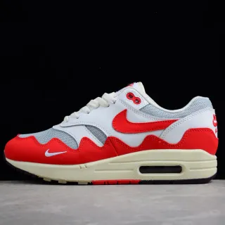 Nike Air Max 1 أحمر أبيض رمادي حذاء رياضي أسلوب حياة