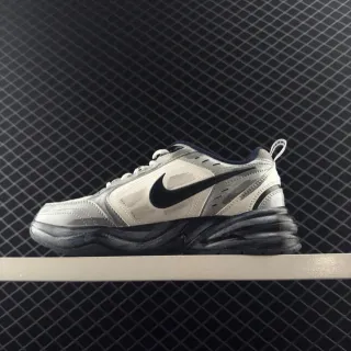 Nike Air Monarch M2K Cinza Preto, Upper em Camadas, Solado Intermediário Ondulado Exagerado, Tênis Chunky