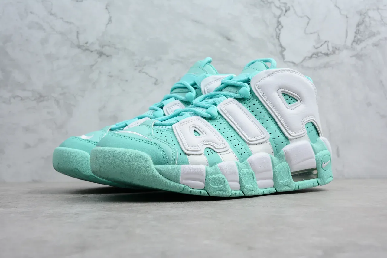 Nike Air More Uptempo Verde Menta Branco Tênis Lifestyle 9