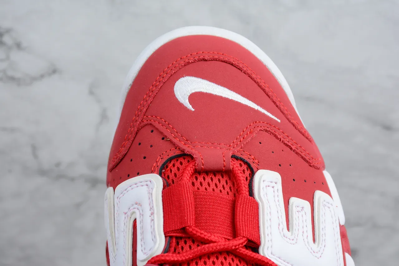Nike Air More Uptempo Rojo y Blanco Zapatos de Baloncesto 4