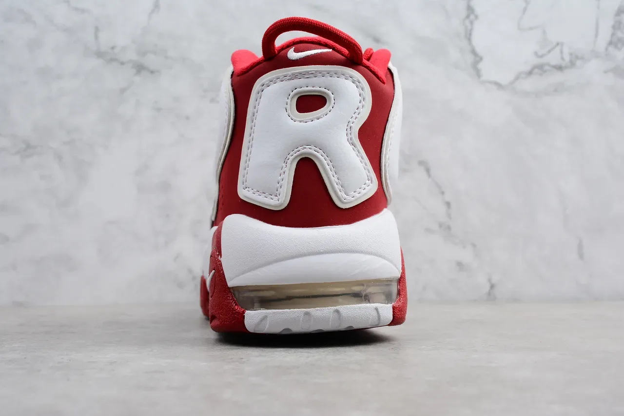 Nike Air More Uptempo Rojo y Blanco Zapatos de Baloncesto 5