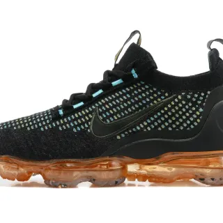 Nike Air VaporMax Flyknit أسود سيان أصفر-أخضر بقع حذاء أسلوب حياة