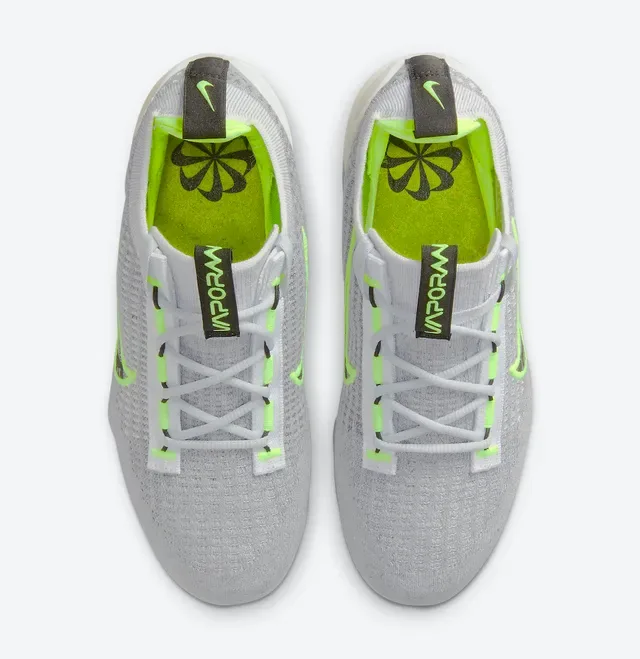 Nike Air VaporMax Gris Vert Maille Supérieure Amortissement Visible Sneakers Lifestyle 4