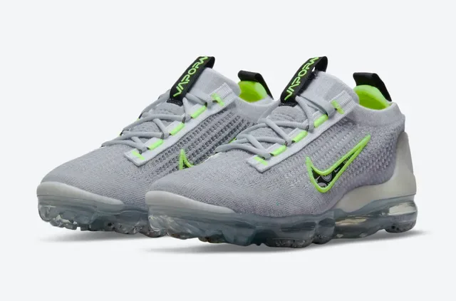 Nike Air VaporMax Gris Vert Maille Supérieure Amortissement Visible Sneakers Lifestyle 5