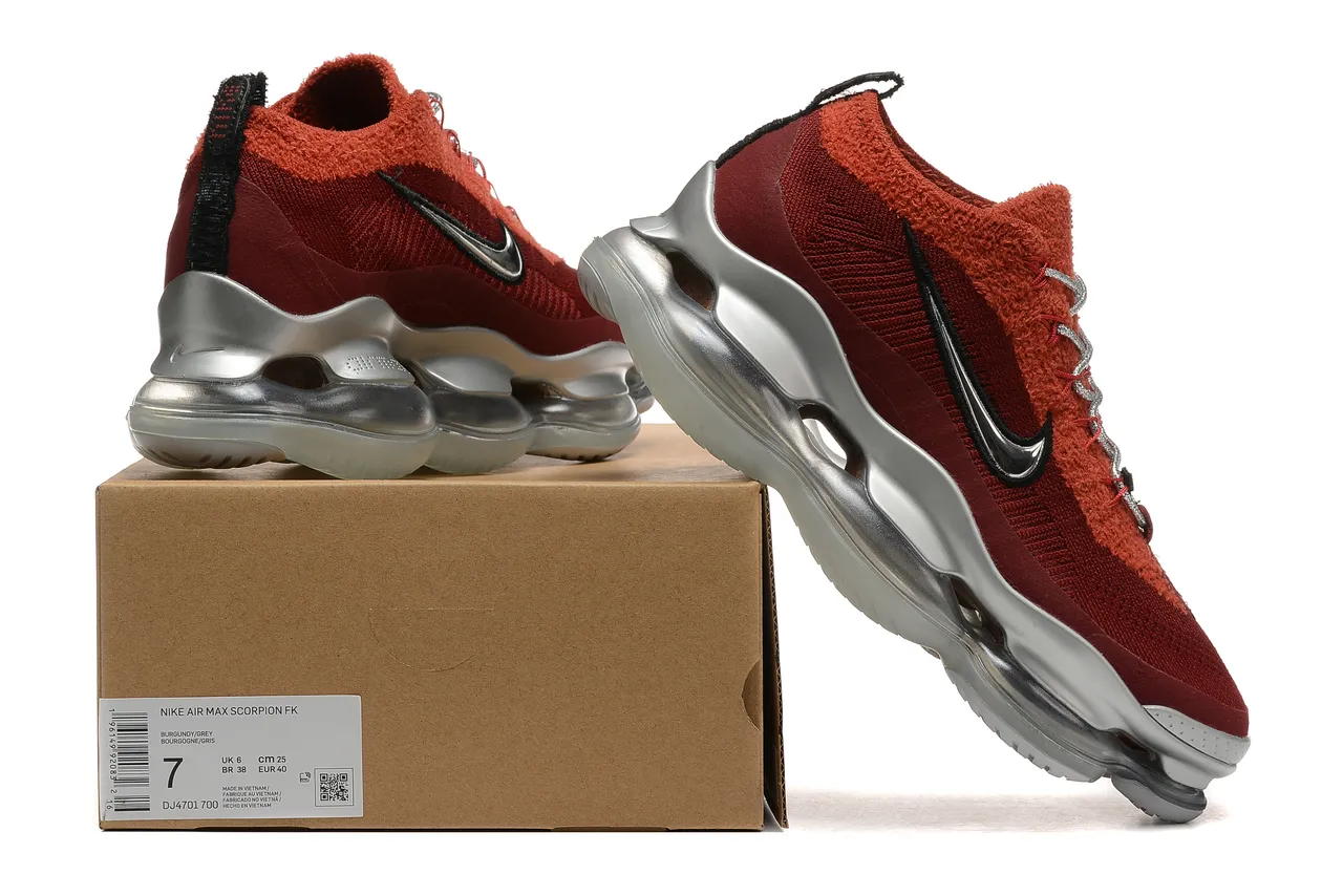 Nike Air VaporMax Plus লাল বুরগন্ডি নিট দৌড়ের জুতো 2