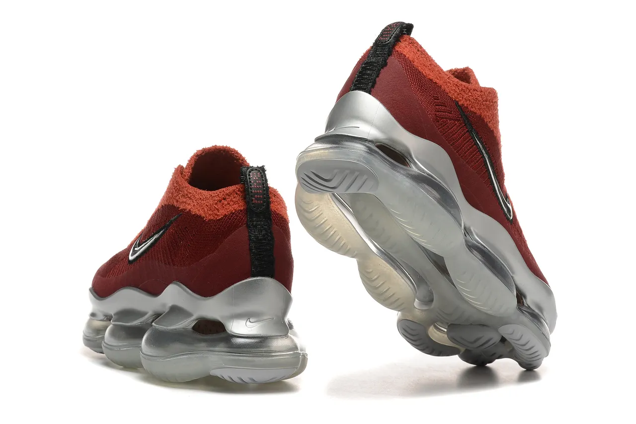 Nike Air VaporMax Plus লাল বুরগন্ডি নিট দৌড়ের জুতো 3