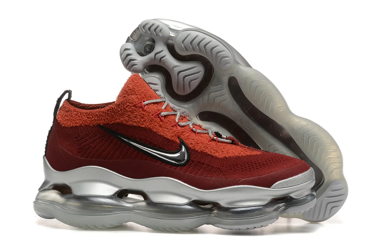 Nike Air VaporMax Plus লাল বুরগন্ডি নিট দৌড়ের জুতো 7