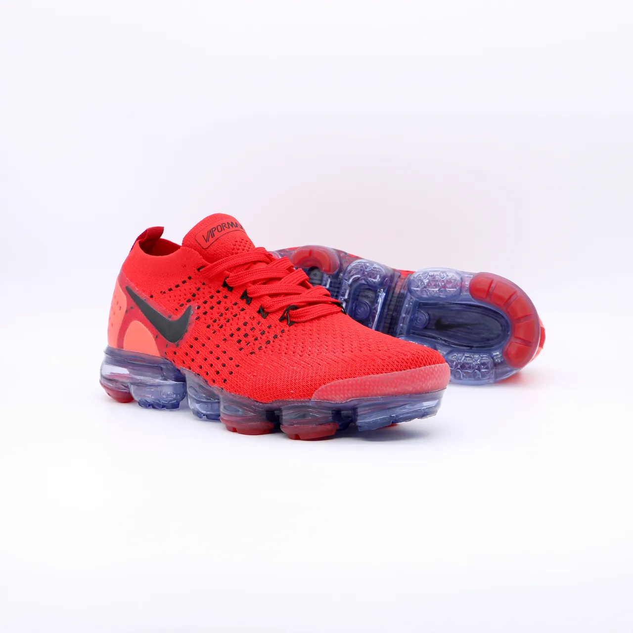 Nike Air VaporMax Rouge Noir Semelle Translucide Chaussures de course 5