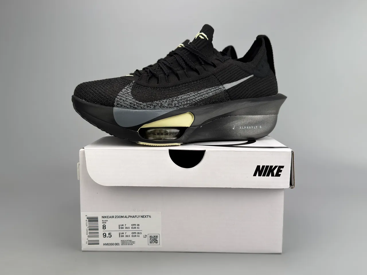 Nike Air Zoom Alphafly 3 Black Light Yellow Running Shoes 4