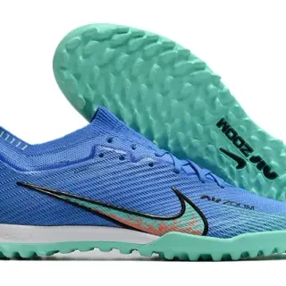 Nike Air Zoom Chaussures de football Turf upper knit bleu vert col Dynamic Fit