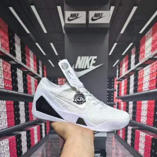 Nike Sapato de Basquete Branco Preto Malha Superior Sapato de Basquete