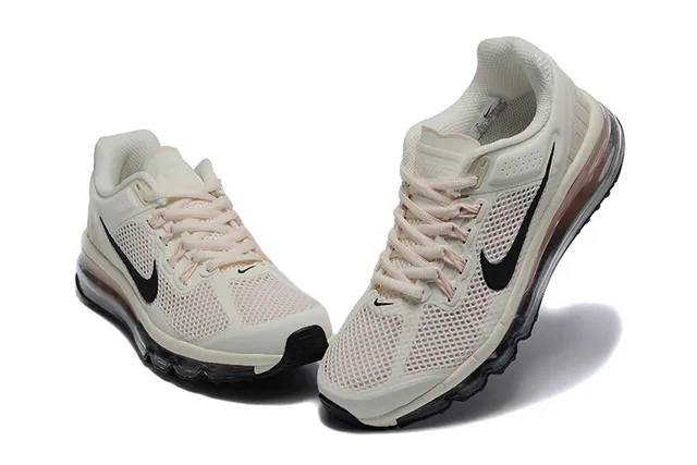 Nike Beige Black Mesh Upper Visible Air Cushioning Running Shoes 3