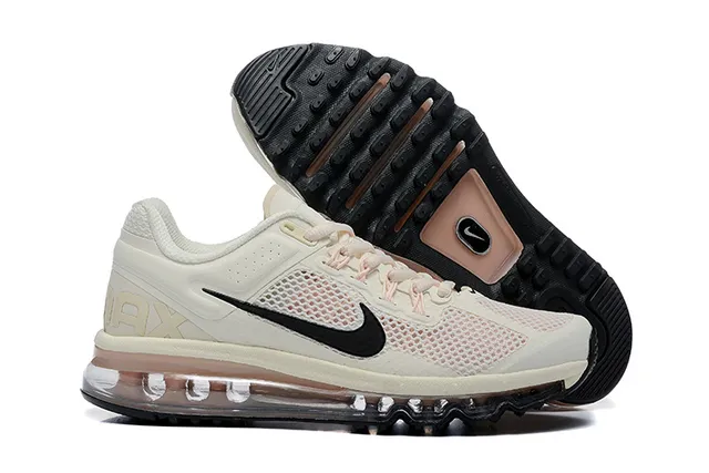 Nike Beige Black Mesh Upper Visible Air Cushioning Running Shoes 6