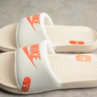 Nike Beige Orange Single-Strap Slide Molded Footbed Slippers