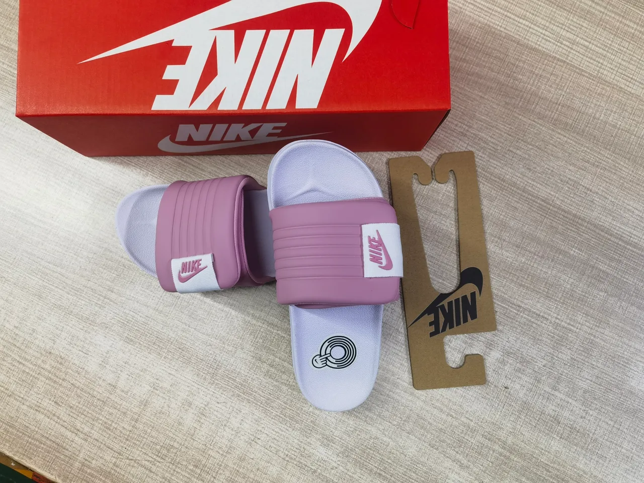 Nike Benassi JDI Dusty Pink and Lavender Slippers 4