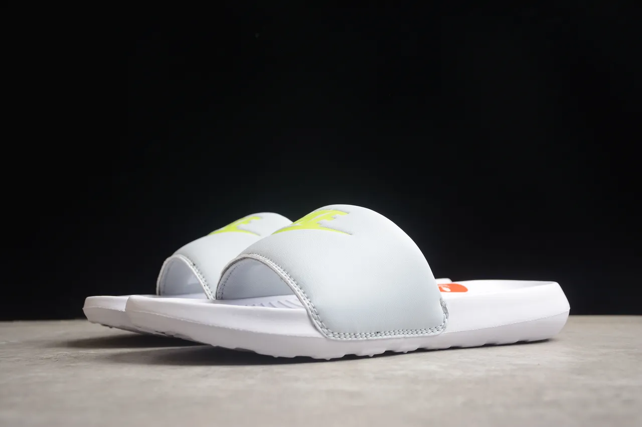 Nike Benassi JDI White and Light Gray Slippers 12