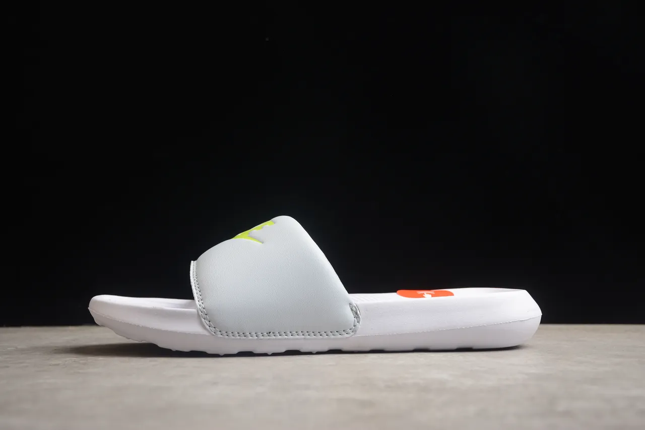 Nike Benassi JDI White and Light Gray Slippers 13