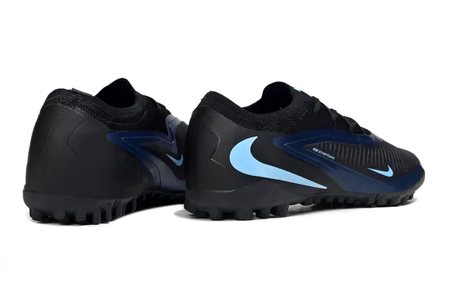 Nike Black Blue Low-Cut Knit Upper Asymmetric Lacing Turf Soccer Shoes 5