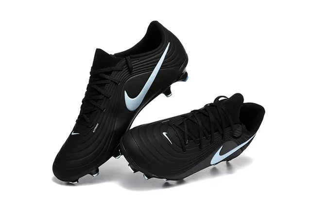 Nike Noir Bleu Upper Synthétique Côtes Low-Cut Collar Firm-Ground Chaussures de Football 2