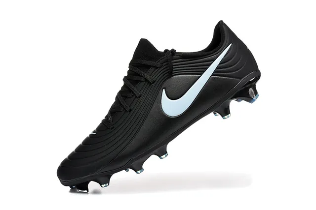 Nike Noir Bleu Upper Synthétique Côtes Low-Cut Collar Firm-Ground Chaussures de Football 4