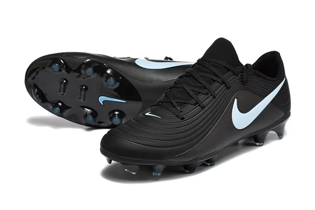 Nike Noir Bleu Upper Synthétique Côtes Low-Cut Collar Firm-Ground Chaussures de Football 6