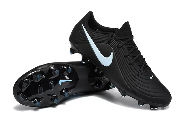 Nike Noir Bleu Upper Synthétique Côtes Low-Cut Collar Firm-Ground Chaussures de Football 7