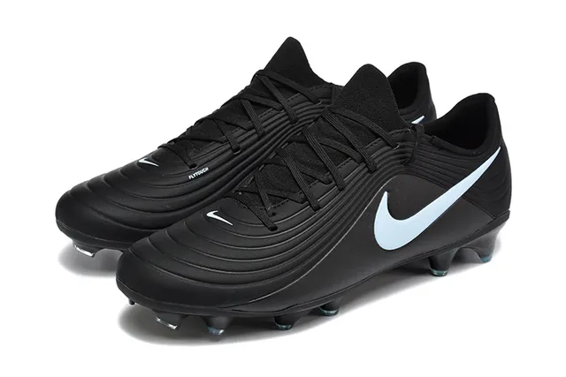 Nike Noir Bleu Upper Synthétique Côtes Low-Cut Collar Firm-Ground Chaussures de Football 8