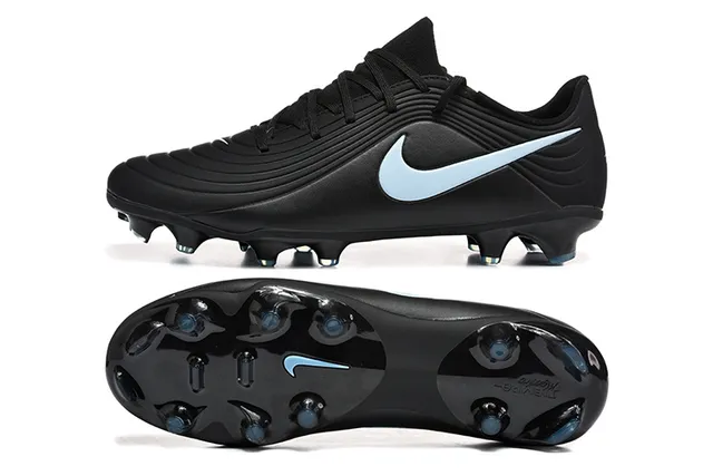 Nike Noir Bleu Upper Synthétique Côtes Low-Cut Collar Firm-Ground Chaussures de Football 9