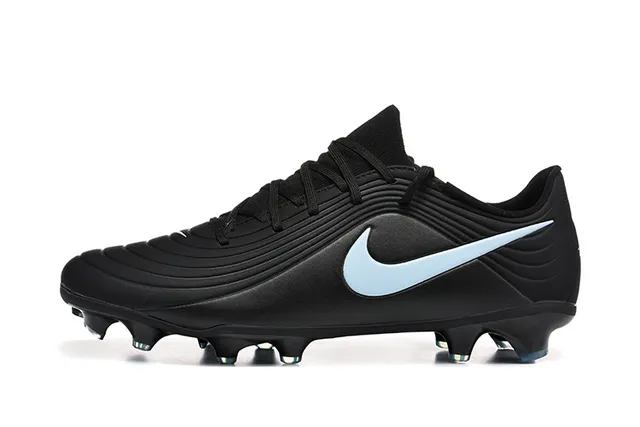 Nike Noir Bleu Upper Synthétique Côtes Low-Cut Collar Firm-Ground Chaussures de Football 10