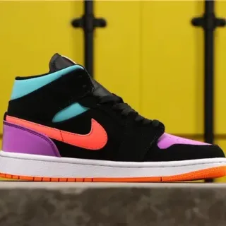 Nike negro multicolor high-top color-blocked zapatillas de baloncesto