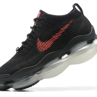 Nike أسود متعدد الألوان محبوك علوي وحدة هواء مرئية طول كامل حذاء رياضي أسلوب حياة