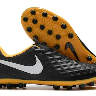 Nike Black Orange Diamond-Quilted Synthetic Upper Low-Cut Football Boot Firm-Ground Soccer Shoes