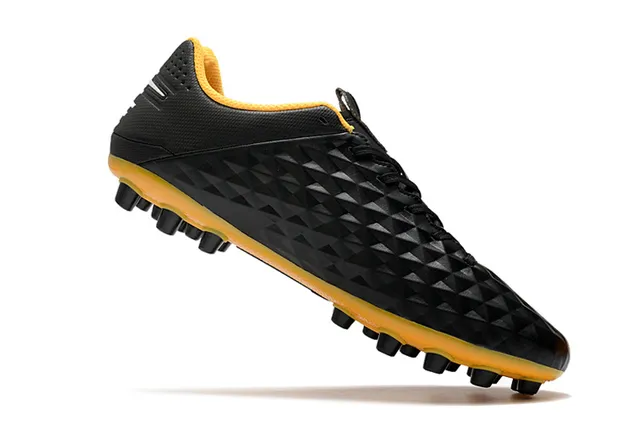 Nike Black Orange Diamond-Quilted Synthetic Upper Low-Cut Football Boot Firm-Ground Soccer Shoes 11