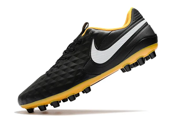 Nike Black Orange Diamond-Quilted Synthetic Upper Low-Cut Football Boot Firm-Ground Soccer Shoes 12