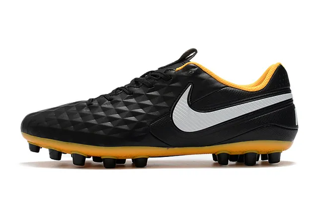 Nike Black Orange Diamond-Quilted Synthetic Upper Low-Cut Football Boot Firm-Ground Soccer Shoes 13