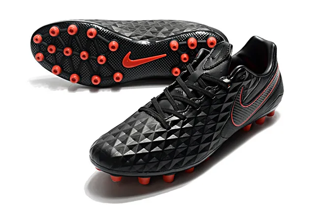 Nike Black Orange Diamond-Quilted Synthetic Upper Low-Cut Football Boot Firm-Ground Soccer Shoes 20