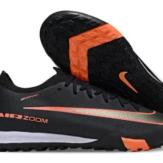 Nike Black Orange Low-Cut Knit Upper Turf Soccer Shoes