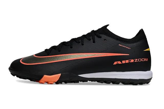 Nike Black Orange Low-Cut Knit Upper Turf Soccer Shoes 7