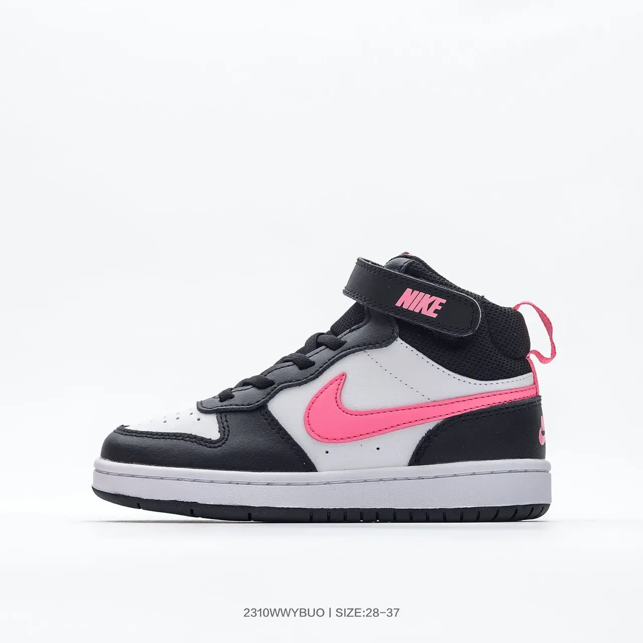 Nike Black Pink High-Top Ankle Strap Lifestyle Sneakers 4