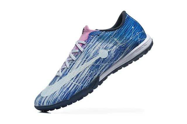 Nike أزرق بحري منخفض القطع صناعي أعلى طباعة جرافيك ديناميكية أحذية كرة قدم للعشب الصناعي 4