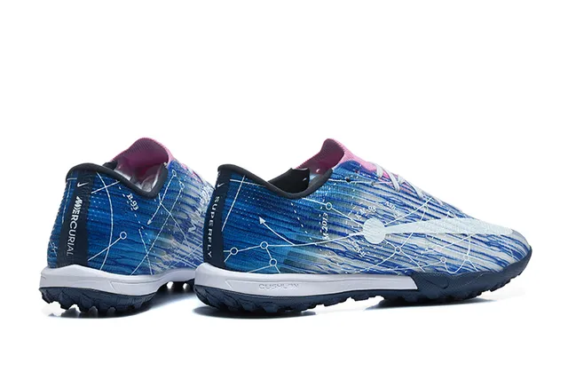 Nike أزرق بحري منخفض القطع صناعي أعلى طباعة جرافيك ديناميكية أحذية كرة قدم للعشب الصناعي 5