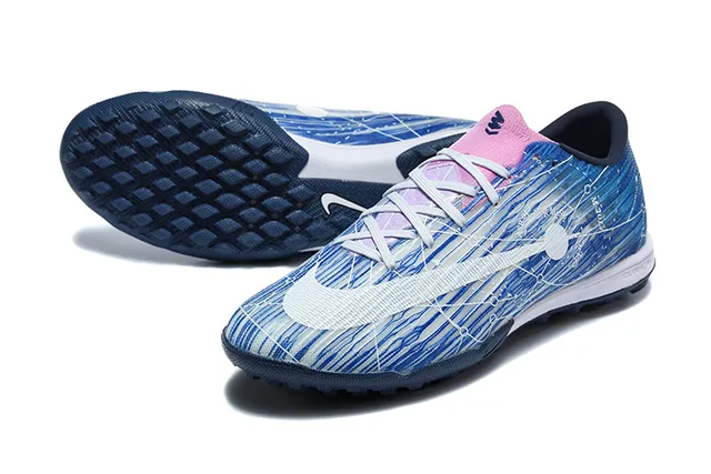 Nike أزرق بحري منخفض القطع صناعي أعلى طباعة جرافيك ديناميكية أحذية كرة قدم للعشب الصناعي 6