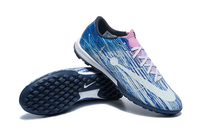 Nike أزرق بحري منخفض القطع صناعي أعلى طباعة جرافيك ديناميكية أحذية كرة قدم للعشب الصناعي 7