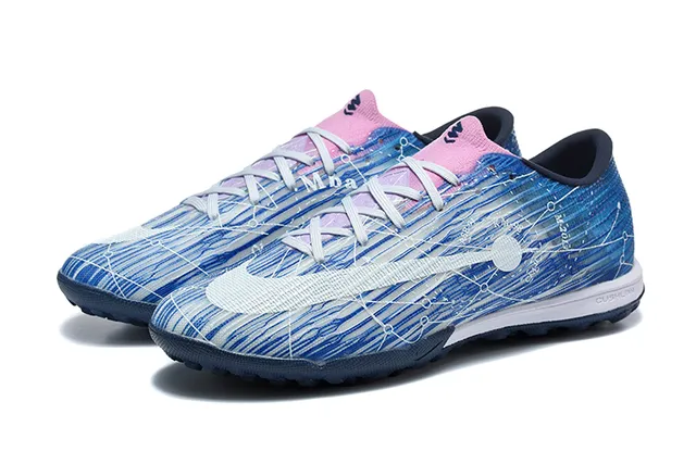 Nike أزرق بحري منخفض القطع صناعي أعلى طباعة جرافيك ديناميكية أحذية كرة قدم للعشب الصناعي 8