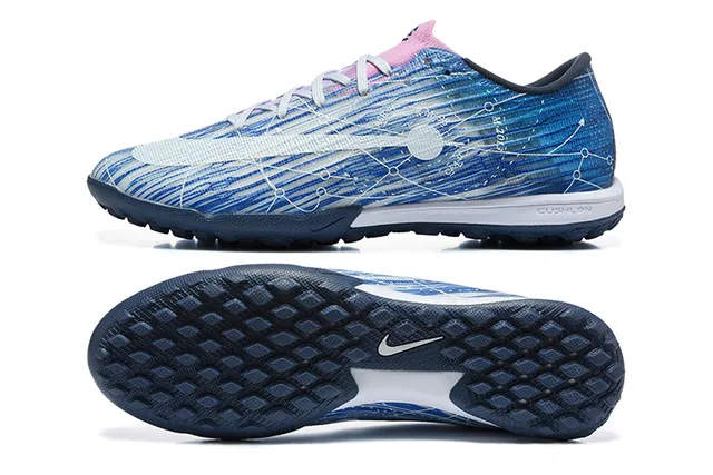 Nike أزرق بحري منخفض القطع صناعي أعلى طباعة جرافيك ديناميكية أحذية كرة قدم للعشب الصناعي 9