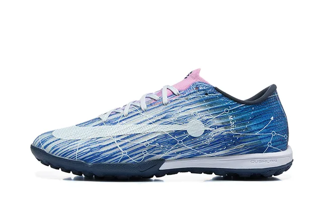 Nike أزرق بحري منخفض القطع صناعي أعلى طباعة جرافيك ديناميكية أحذية كرة قدم للعشب الصناعي 10
