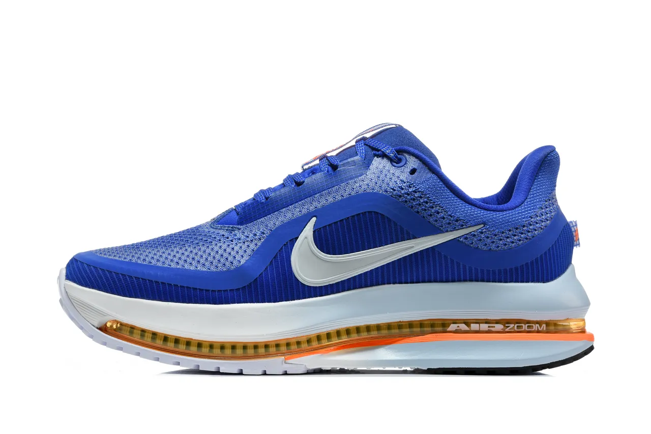 Nike Blue Orange Knit Upper Visible Air Zoom Unit Running Shoes 3